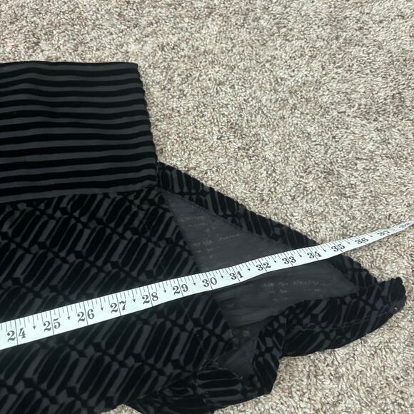 Max Studio Black Silk Blend Velvet Burnout Open Front Draped Cardigan Sz L - Picture 10 of 10